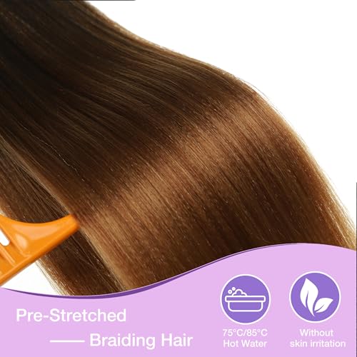 Pre-Stretched Braiding Hair 26 Inch - Natural Soft Yaki Texture - 8 Packs - Variation 1B-30-27#