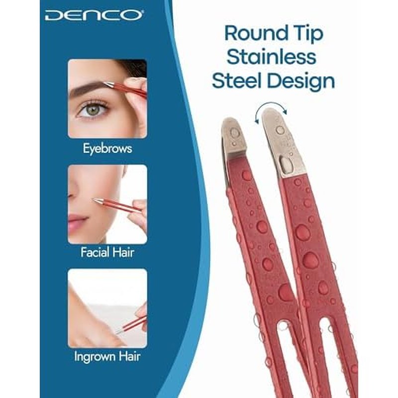 Denco Accents Aero Tweeze Round Tip, Assorted Colors,1 Count (Pack of 1)