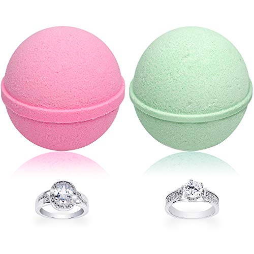 Mermaid Love Potion Bath Bombs Gift Set of 2 with Size 9 Ring Surprise Inside Each Made in USA