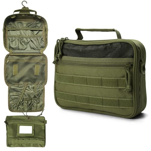 Men's Travel Toiletry Bag Hanging Dopp Kit - Green, Lightweight & Organizer