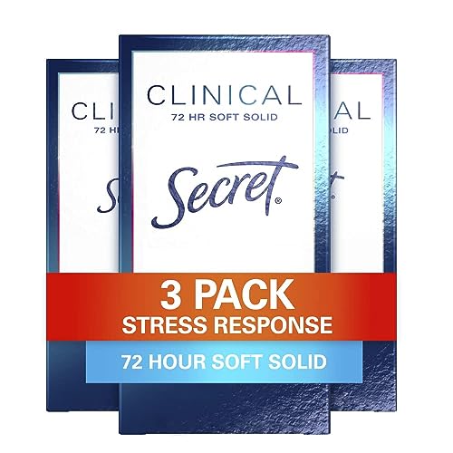 Secret Clinical Strength Stress Response Deodorant for Women - Soft Solid 1.6 Oz Pack of 3