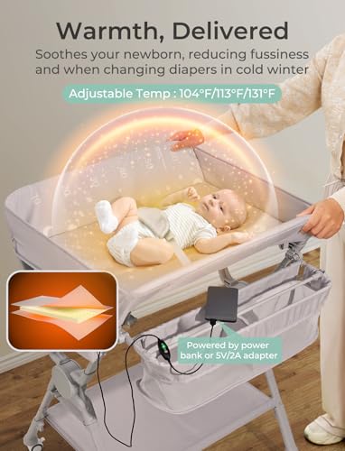 Baby Changing Table with Auto Warmer - Large Portable Folding Diaper Station