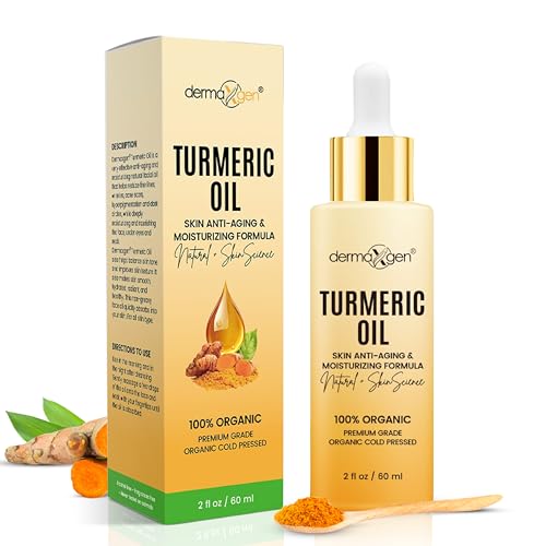 Organic Turmeric Oil for Skin Lightening ? Turmeric Face Oil for Dark Spots, Anti-Aging & Hydrating Dry Skin ? Glow Moisturizer for Face, Neck & Eyes (2 FL OZ / 60 ML)