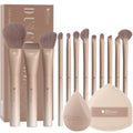 12pcs Makeup Brush Set with Sponges - Cruelty-Free Professional Brushes & Blenders