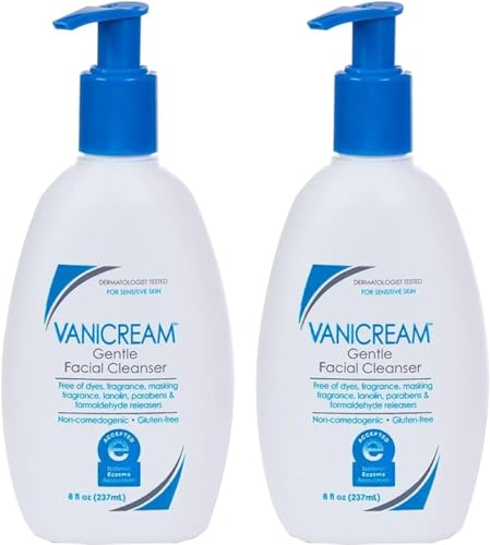 Gentle Facial Cleanser 8 Fl Oz Pack of 2 for Sensitive Skin