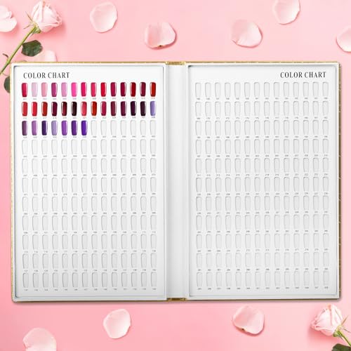 308 Colors Nail Swatches Book with 360 Nail Tips - Gold Variation