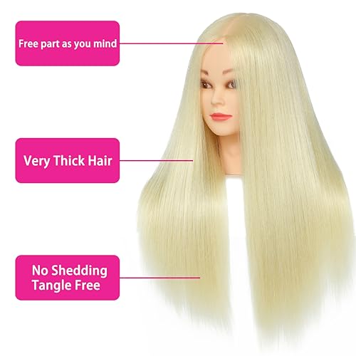 Platinum Blonde Mannequin Head with Hair and Stand for Styling Practice