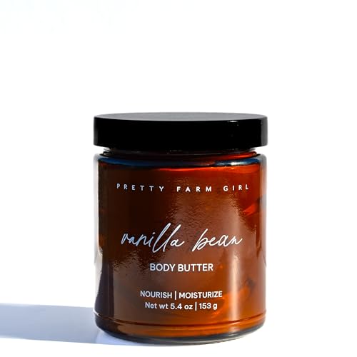 Pretty farm girl Vanilla Bean + Tallow Body Butter - Nourish, Sooth, and Moisturize - Lightly Whipped - All Skin Types - Full Body Use - Vanilla Scent, 5.4oz
