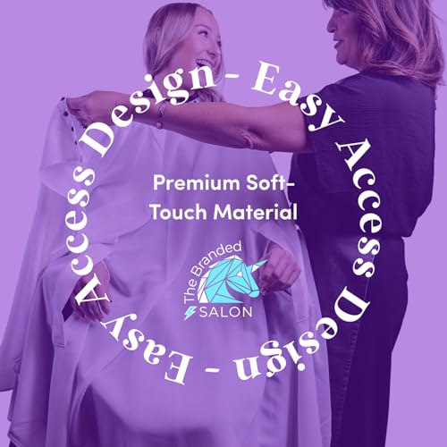 The Branded Salon Mane Squeeze Bleach-Proof Hair Cutting Cape - White, Unisex Adult