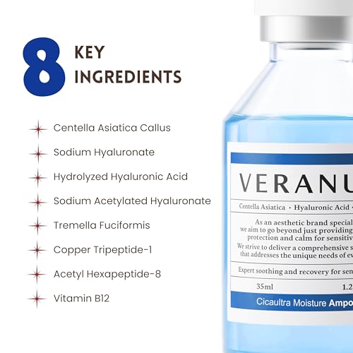 Cicaultra Moisture Ampoule ? Korean Peptide & Hyaluronic Acid Face Serum for Sensitive Skin ? Deep Hydration, Barrier Repair & Glass Glow Firmness ? 1.2 fl oz (35 mL)