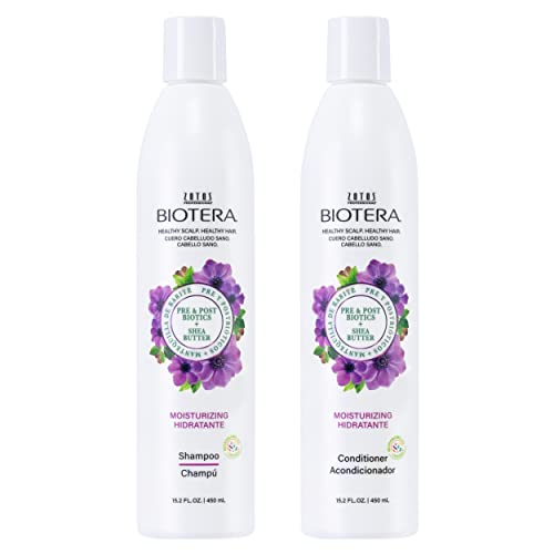 Biotera Moisturizing Shampoo & Conditioner Set 15.2 Fl Oz for Dry Fine Hair - Coconut Shea