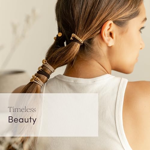 Sunlight Variation of By Lilla Handmade Hair Tie Bracelet with Gold Accents - Boho Jewelry for Women & Teens