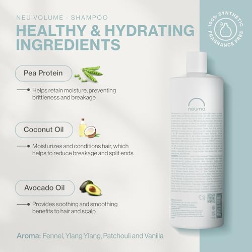 Neuma Sulfate-Free Volumizing Shampoo for Fine Thin Hair - 32 Fl Oz - Thickening & Color-Safe, Vegan