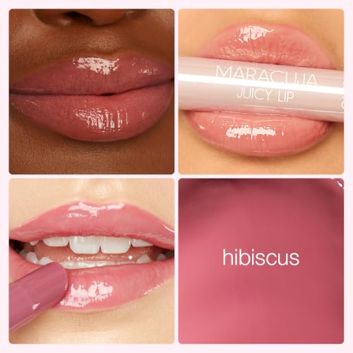Hibiscus Maracuja Juicy Lip Balm Gloss - Full Size, Nourishing & High-Shine