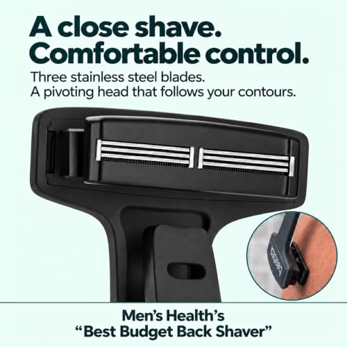 Back Shaver for Men - 17-Inch Folding Handle & Triple Blade System