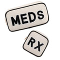 2-Piece Small and Medium Canvas RX Medicine Bags for Travel and Organization - Black
