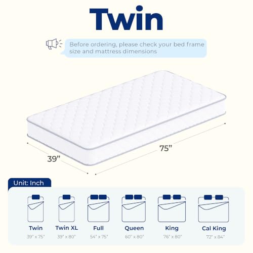 Twin 6 Inch Hybrid Mattress - Innerspring Support & Breathable Cover - Neo Sleep