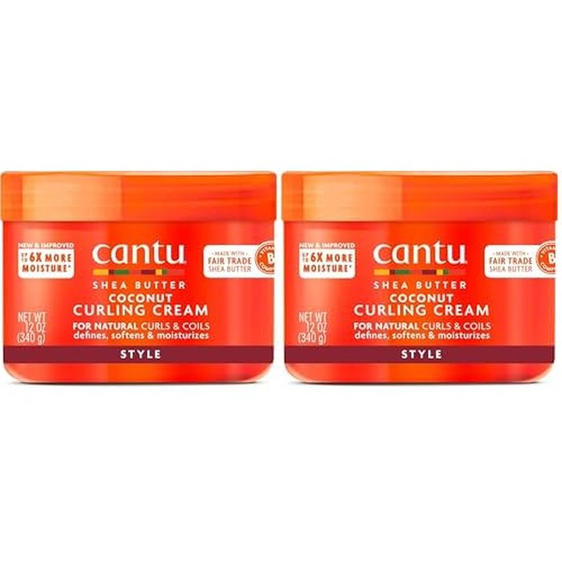 Cantu Shea Butter for Natural Hair Coconut Curling Cream 12 oz. (Pack of 2)
