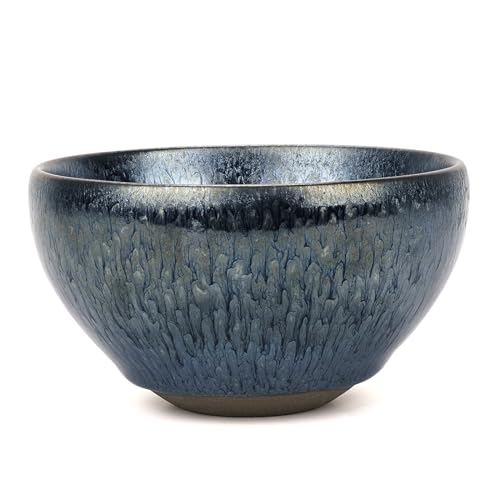 Linkidea Linkdiea Ceramics Soap Shaving Bowl, Traditional Wet Beard Art of Shaving Bowl, Cream Shaver Bowl for Men (Blue), RAC30-01