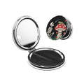 Double-Sided Pocket Compact Mini Makeup Mirrors 1x, 2X Magnifying Mirror Portable Foldable Round Small Purse Mirror Suitable Daily Party Travel for Man Woman - Skull Lizard