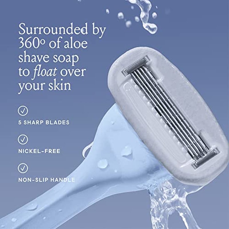 Billie Razors for Women Shave Kit ? Women¡¯s Razor + 4 x 5-Blade Razor Refills + Magnetic Holder ? Cool Blue