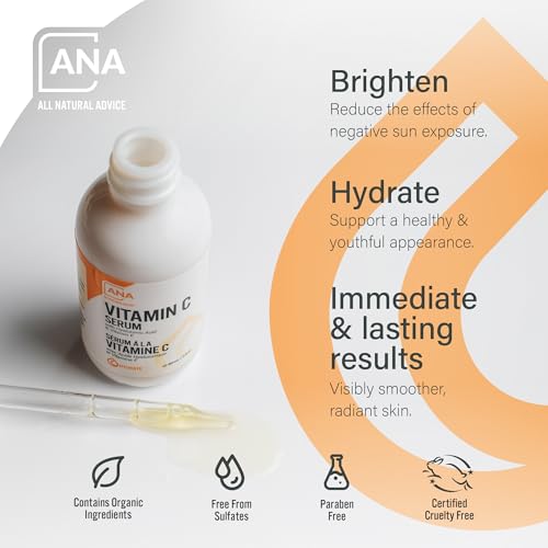 All Natural Advice 60mL Vitamin C Serum with 20% Sodium Ascorbyl Phosphate – UV Glass Bottle, Dropper & Spray