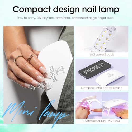 ROSALIND Pink Poly Nail Gel Kit 12 Colors with UV Lamp & Nail Tools - Variation of THIS listing 12 Colors Nude Poly Kit 02