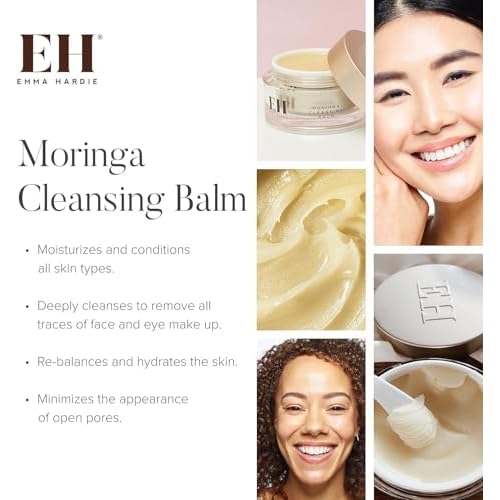 Emma Hardie Hydration On The Go Kit, Gift Set Includes: 15ml Moringa Cleansing Balm & 15ml Midas Touch Revitalising Cream with Hyaluronic Acid, Improves Firmness & Elasticity, Natural & Cruelty Free