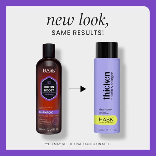 HASK Shampoo + Conditioner Set | Color Safe, Sulfate-Free, Paraben-Free, Gluten-Free, Cruelty-Free | 16oz each, 2 Pack