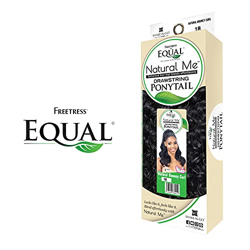 Natural Bouncy Curl Drawstring Ponytail - Jet Black 1