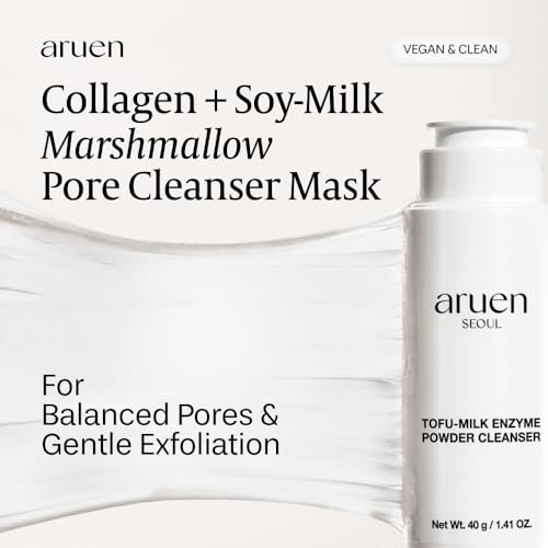 Facial Enzyme Powder Cleanser with Collagen & Hyaluronic Acid - Gentle Exfoliating Face Wash for Deep Pore Cleansing - 1.41 oz