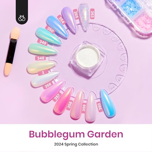 Beetles Gel Polish Poly Extension Nail Kit - Bubblegum Garden, 23Pcs Spring Nail Art Set
