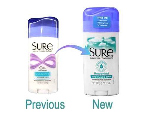 Sure Unscented Invisible Anti-Perspirant Deodorant Stick 2.60 oz Pack of 10