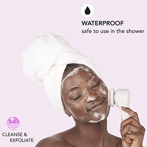 Facial Cleansing Brush Kit with 3 Interchangeable Attachments - Reusable, Waterproof, for All Skin Types