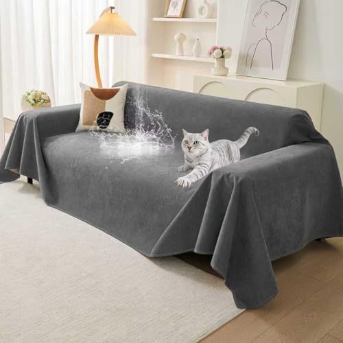 Pet Couch Protector Waterproof Anti-Slip Sofa Cover - 91x150 Dark Grey