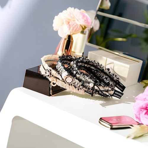 Pearl Hairband for Women - Decorative Headband with Jeweled Beads - 1 Pack