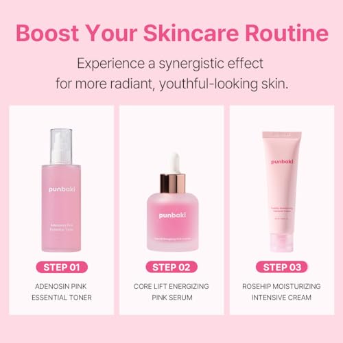 Adenosin Pink Essential Toner 150ml / 5.07fl.oz Hydrating & Firming Toner for Wrinkles, Fine Lines & Dull Skin, Peptides for Radiance, Korean Skincare