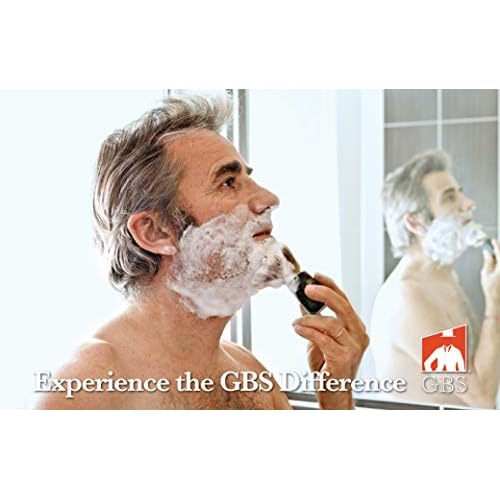 G.B.S Grooming Gift Set - Black Adjustable Double Edge Safety Razor, Shaving Mug, Shave Brush Razor Stand, Razor, Travel Toiletry Bag, Lavender Aftershave Balm and Natural Shaving Soap