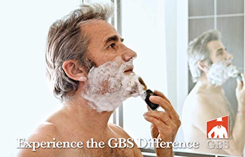 G.B.S Heavy Duty Ceramic Shaving Mug with Pommel Handle - 3 Oz Ivory with Natural Soap
