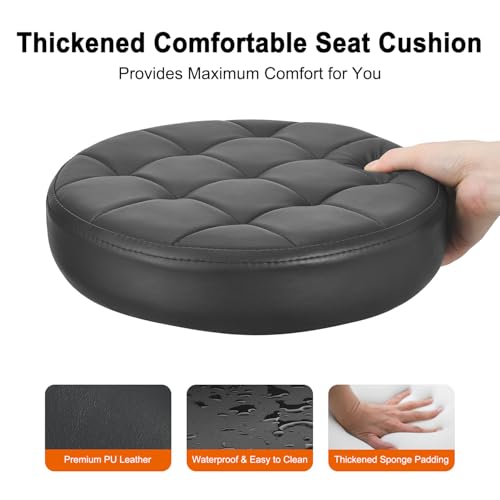 JOSTZHXIN Rolling Stool PU Leather Swivel Stools Height Adjustable, Drafting Work SPA Task Chair with Wheels, Home Office Salon Stool Chair (Style 4)
