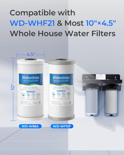 Waterdrop Whole House Water Filter with Iron Manganese & Chlorine Reduction - Compatible with WHF21-FG