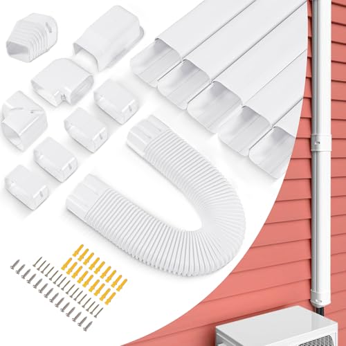10ft Mini Split Line Set Cover PVC for AC & Heat Pump White