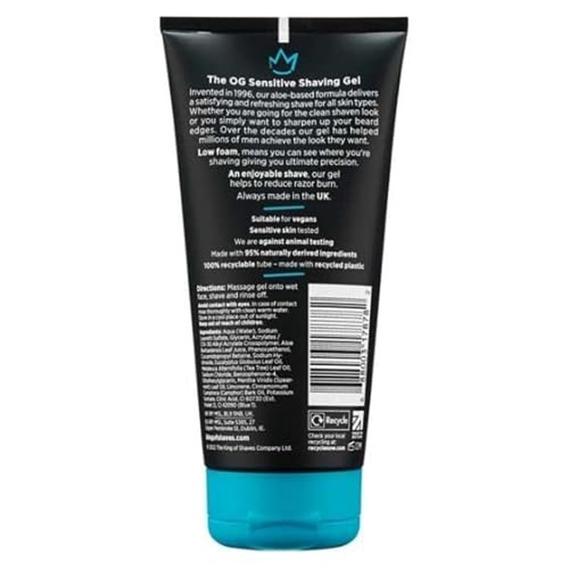 King of Shaves Sensitive Shaving Gel, Low Foam for a Refreshing and Precise Shave, Shave Gel For Men, 2 x 5.92 fl oz