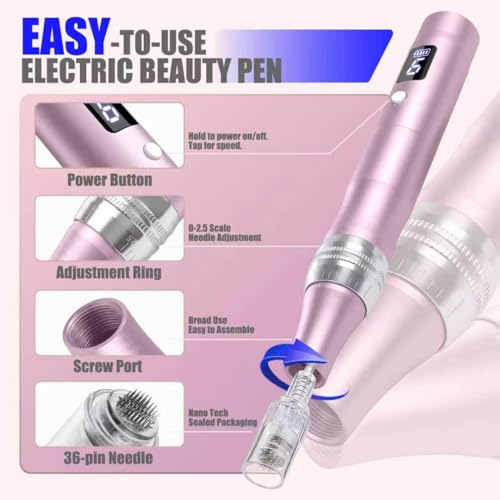 Home Microneedle Derma Roller Pen Set 0.25 mm for Skin Care, Gifting