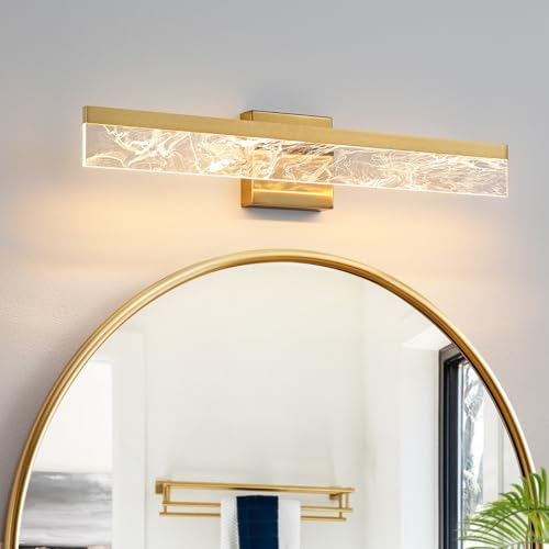 Gold 24-Inch Dimmable Vanity Light Fixture for Bathroom Mirror