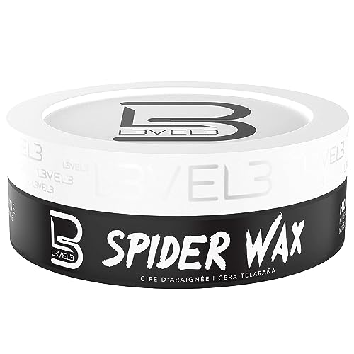 L3 Spider Wax for Men - 5 oz Strong Hold Fiber Textured Hair Wax - Pack of 4