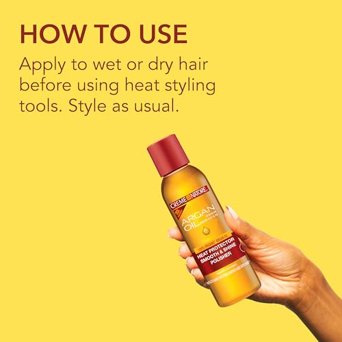 Creme of Nature Heat Protector Smooth & Shine Polisher, Seals Shine, Smooths Hair, Protects Up to 450¡ÆF, Infused with Argan Oil, 4 fl oz