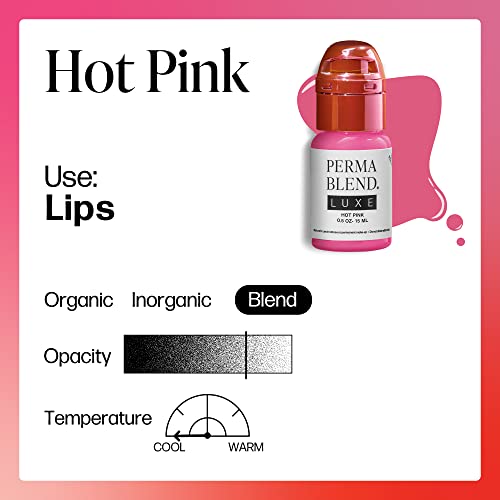 Bright Pink Microblading Lip Ink for Permanent Lip Color - Vegan, 0.5 oz