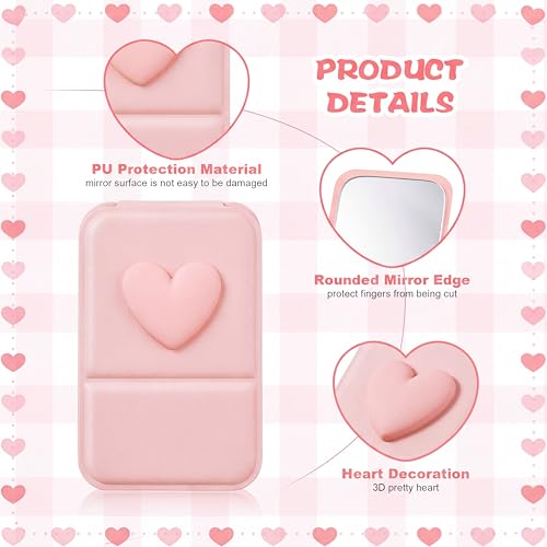 Folding Pink Bow Mini Makeup Mirror - 24 Pcs Bridal & Party Favors