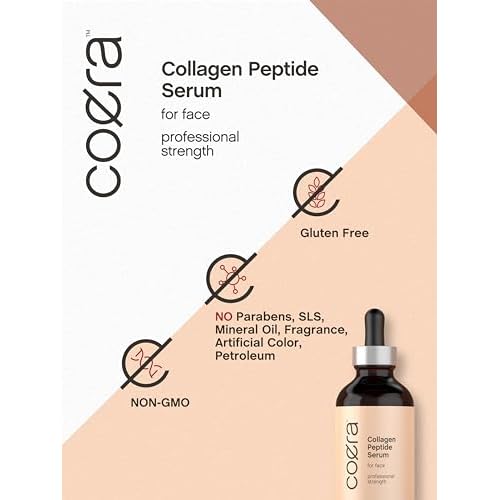 Coera Collagen Peptides | 4 fl oz | Face Serum with Verisol | Professional Strength Formula for Women | Free of Parabens, SLS, & Fragrances | Packaging May Vary